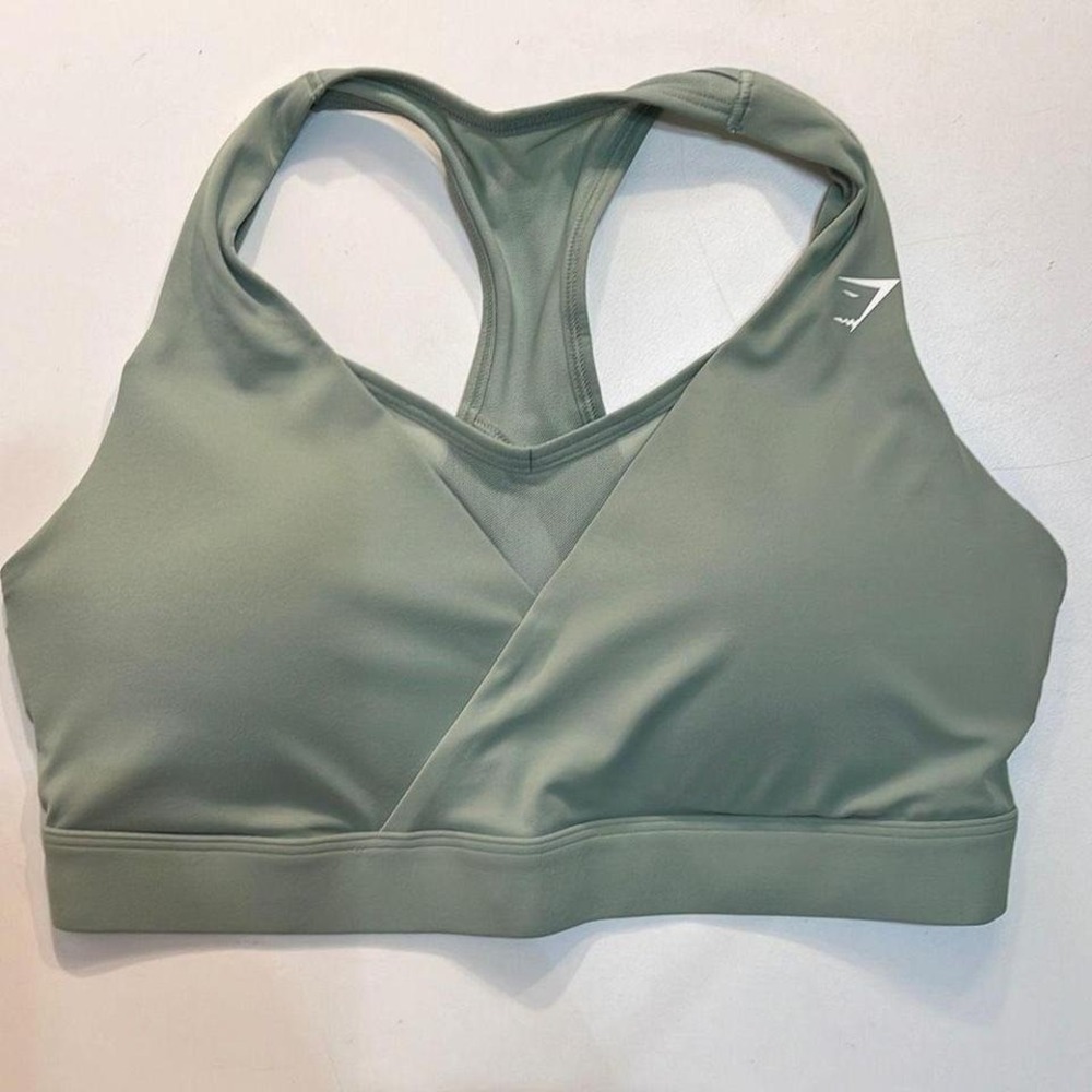 Gymshark Crossover Sports Bra Desert Sage Green women's Large NWT